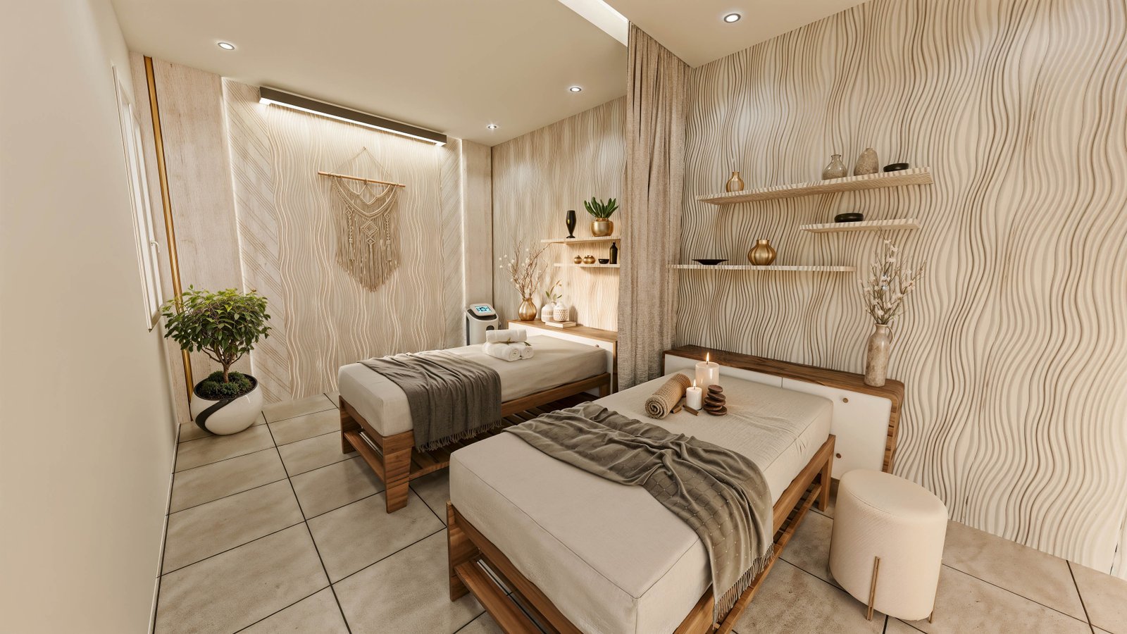 Spa Reception Counter Rendering Rendershape Hub | Renderizado 3D & Recorridos Virtuales